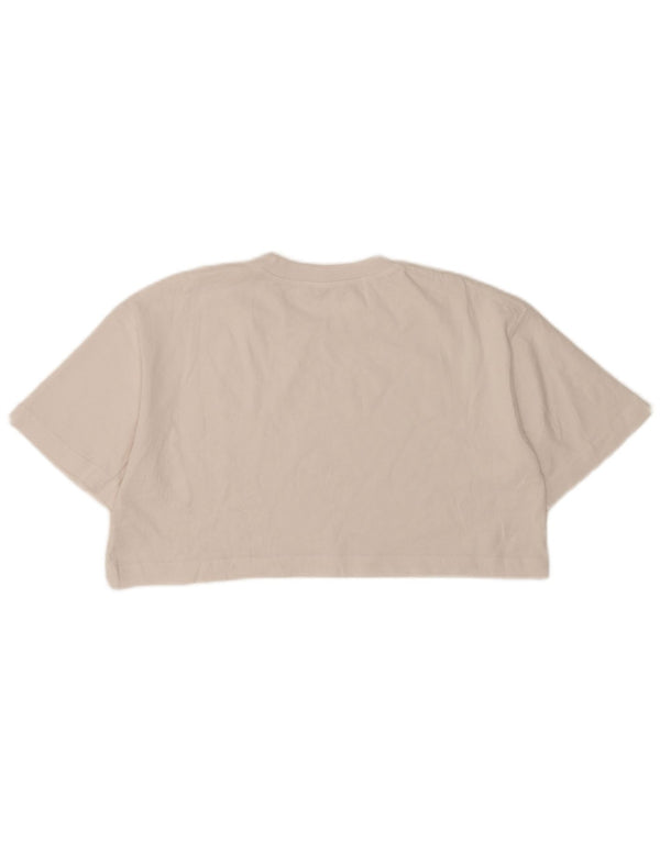 Tricou supradimensionat pentru femei Zara UK 10 Small Bumbac alb