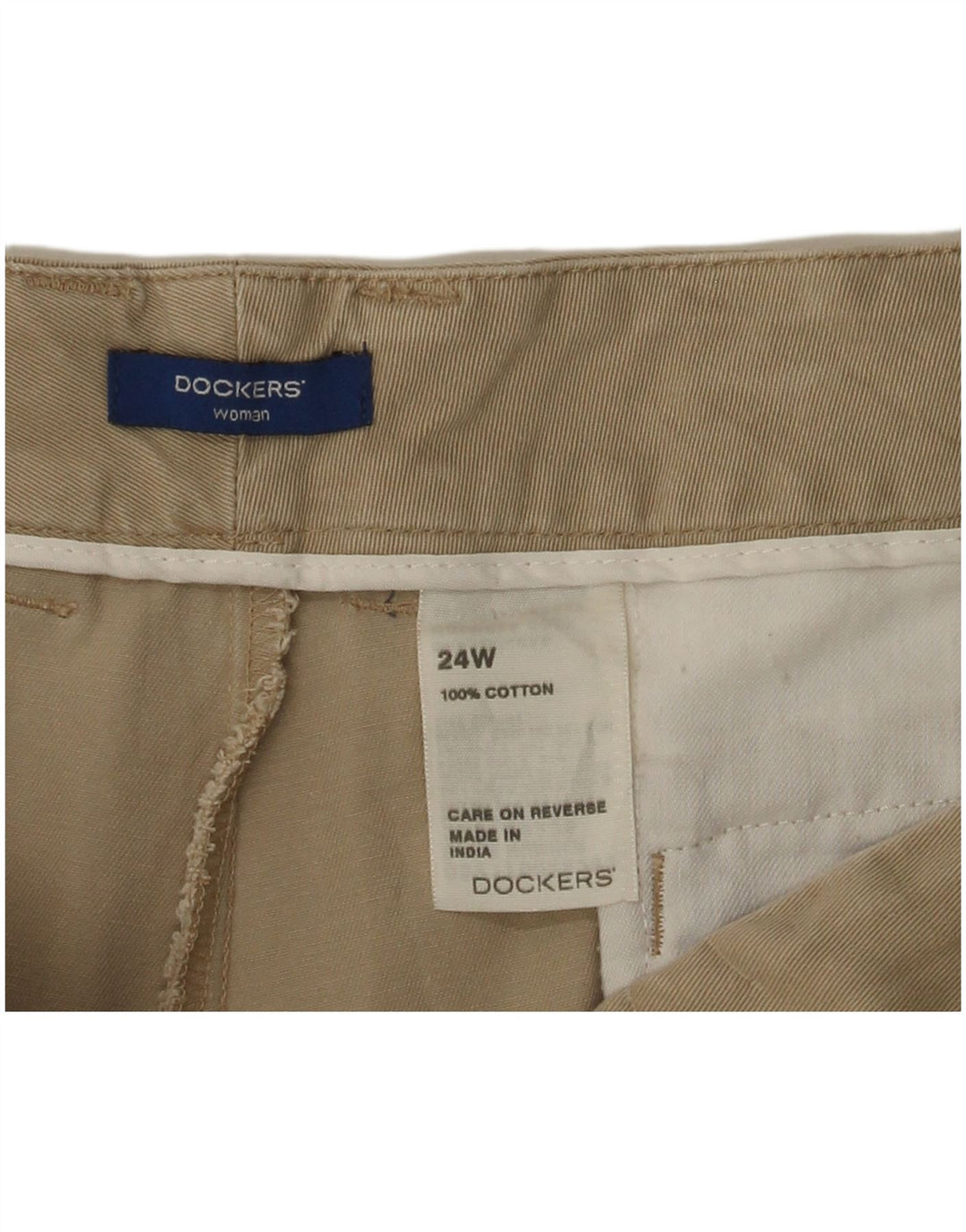 Pantaloni scurti cargo DOCKERS pentru femei US 24 4XL W48 bumbac bej