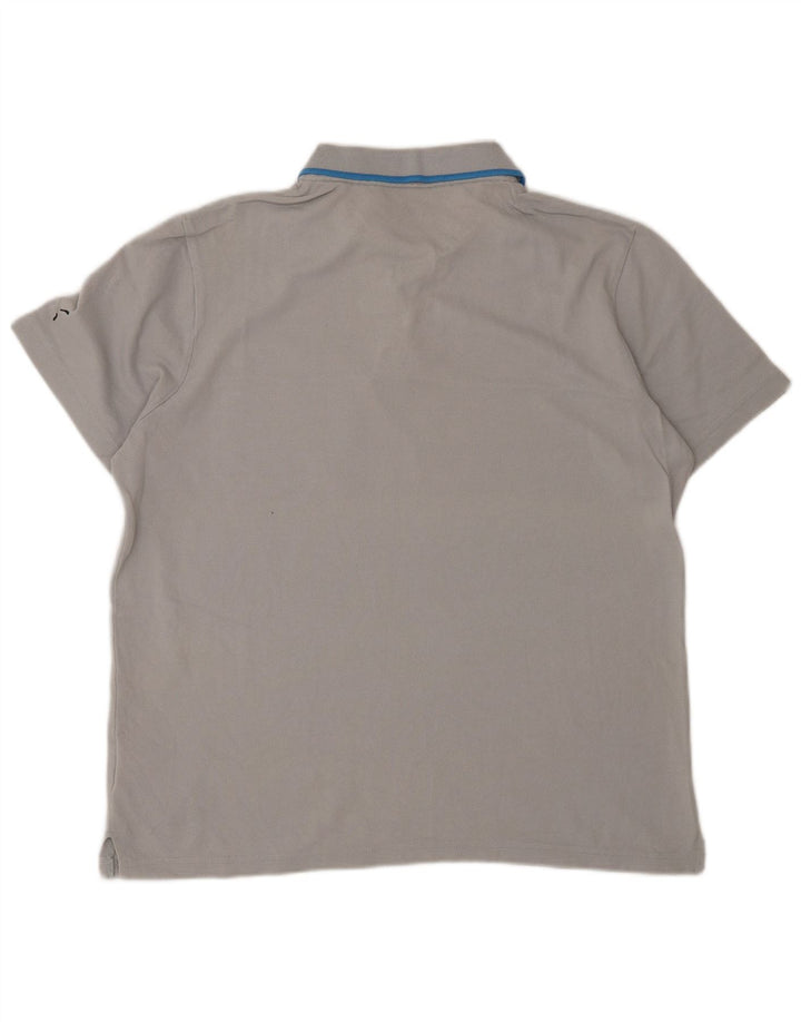 Tricou polo Puma pentru bărbați, bumbac cu dungi gri medii