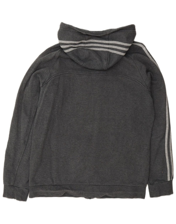 Pulover Adidas pentru bărbați, cu fermoar, bumbac, gri mediu