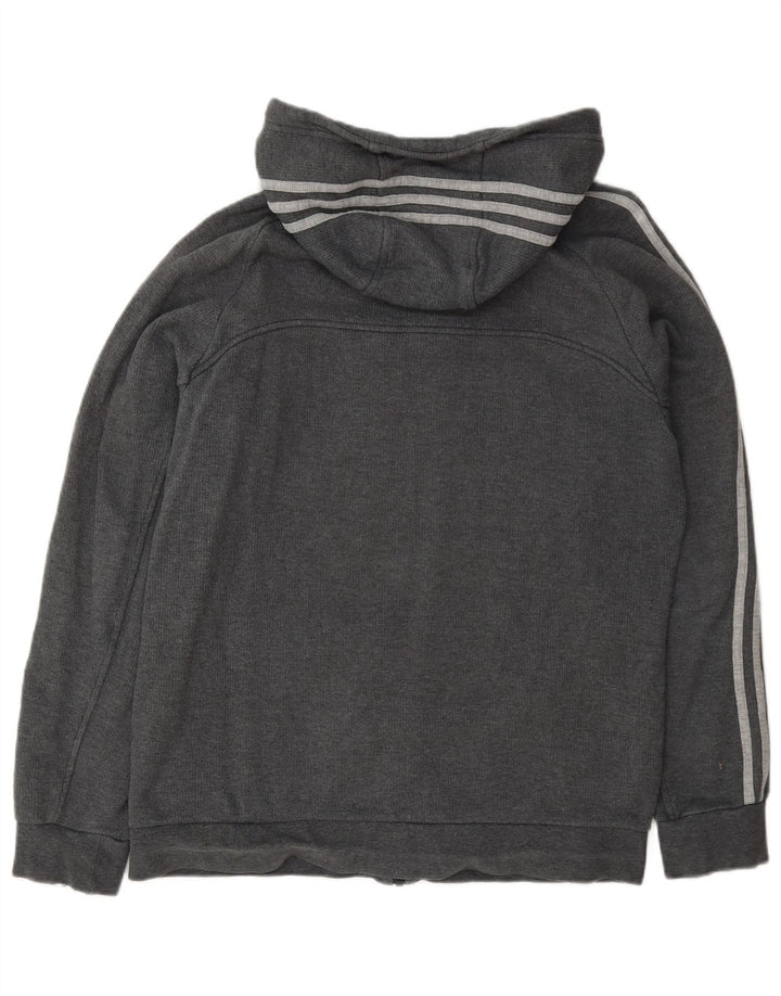 Pulover Adidas pentru bărbați, cu fermoar, bumbac, gri mediu