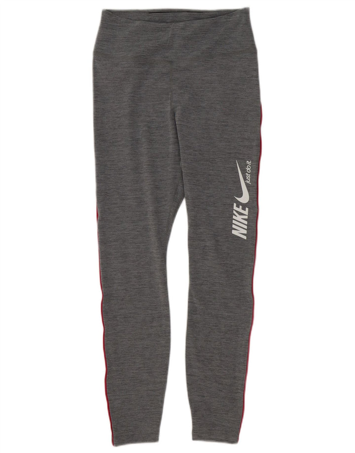 Leggings cu grafice Nike Dri Fit pentru femei UK 10 Small Gri Poliester