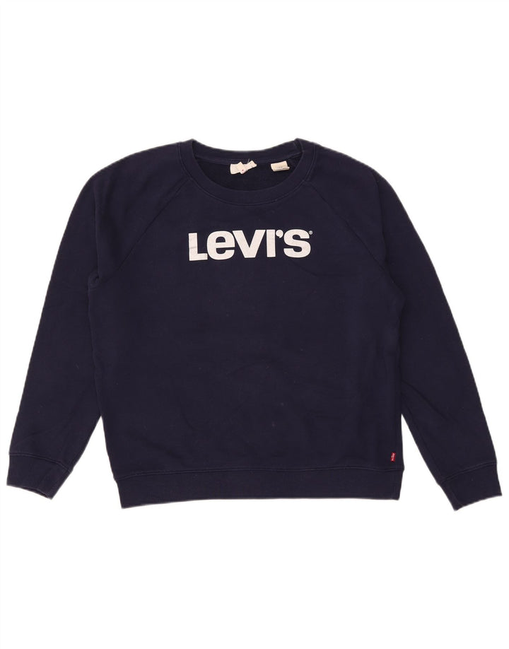 Pulover pentru femei Levi's Graphic Oversized Pulover UK 10 Mic Bleumarin