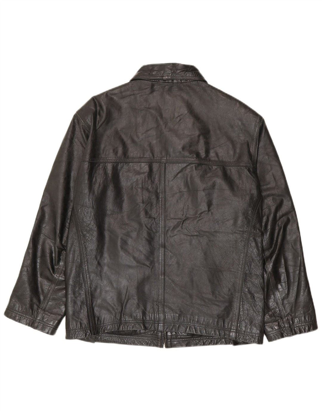 Jachetă de piele vintage pentru bărbați UK 36 Small Black