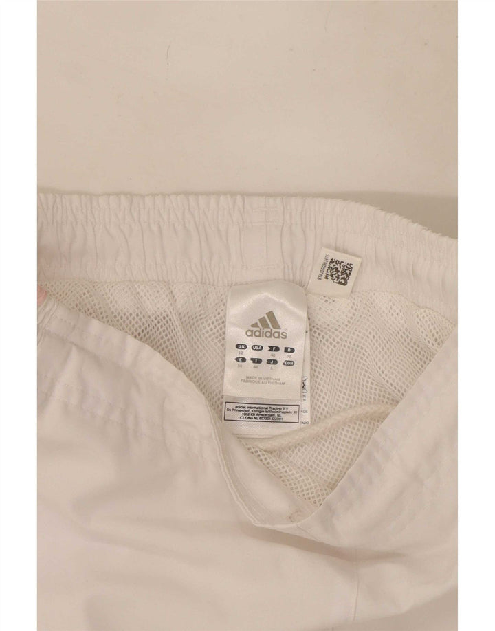 Pantaloni de trening Capri Adidas pentru femei UK 12 Poliester alb mediu
