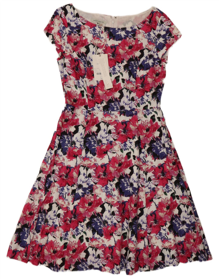 Rochie de ceai obișnuită pentru femei Laura Ashley UK 12 Medium Multicolor Floral