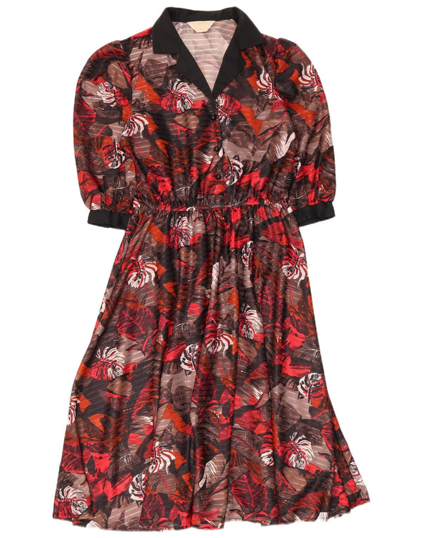 Rochie vintage pentru femei cu mâneci 3/4 în linie A EU 40 Medium Multicolor Floral