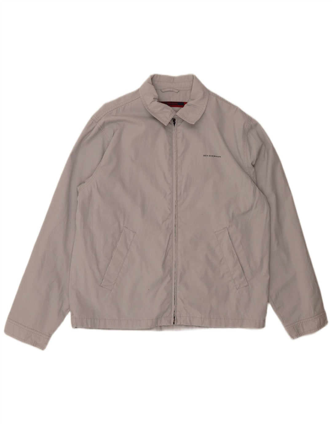 BEN SHERMAN Jachetă Bomber pentru bărbați UK 38, bumbac gri mediu