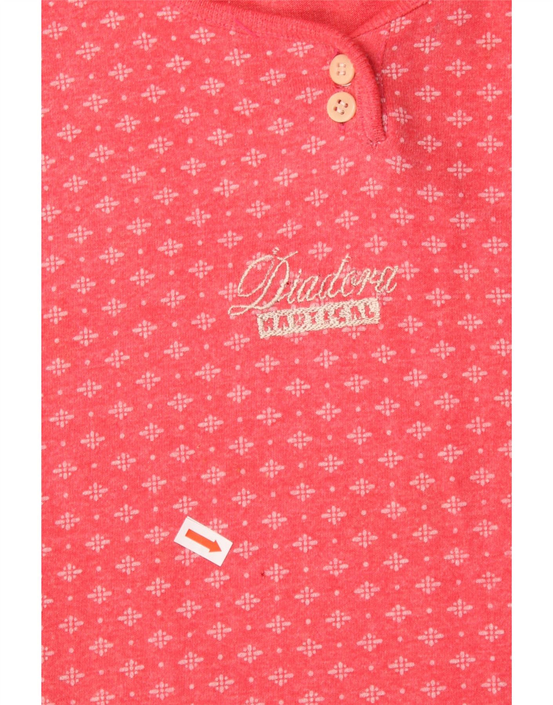 DIADORA Tricou Femei Top UK 14 Medium Pink Geometric Bumbac
