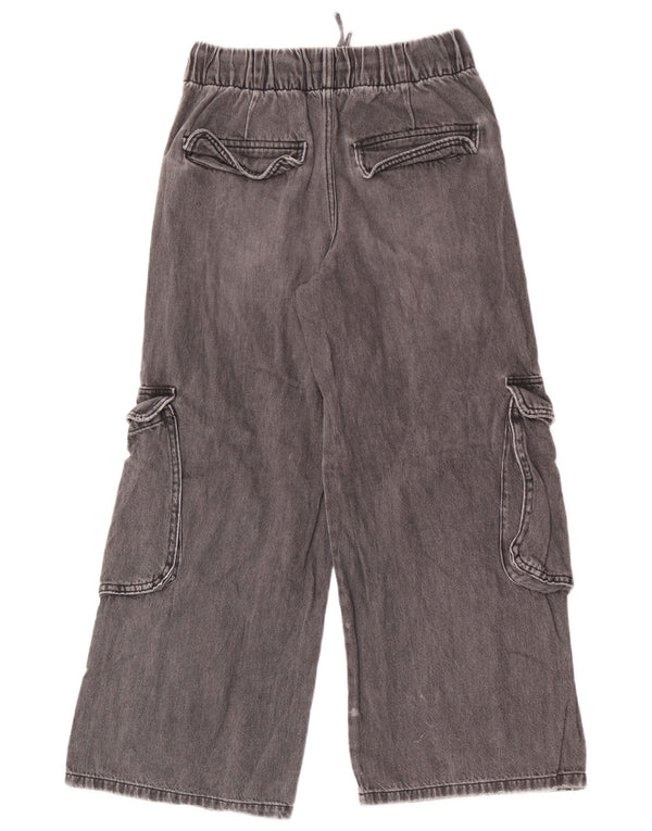 Zara fete blugi cargo cu picioare largi 11-12 ani W26 L25 bumbac gri