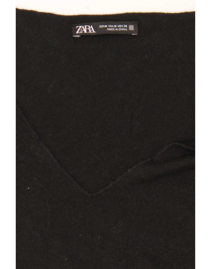 Top femeie Zara cu mânecă lungă UK 14 Medium Negru