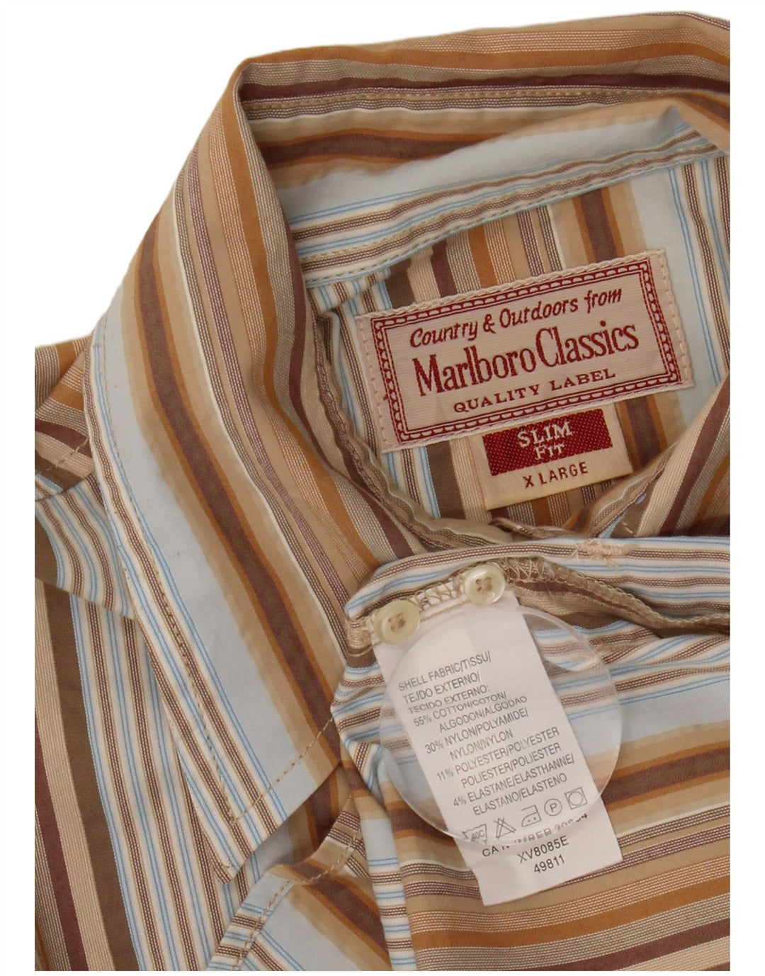 Cămașă Slim Fit pentru femei MARLBORO CLASSICS UK 18 XL, cu dungi multicolore