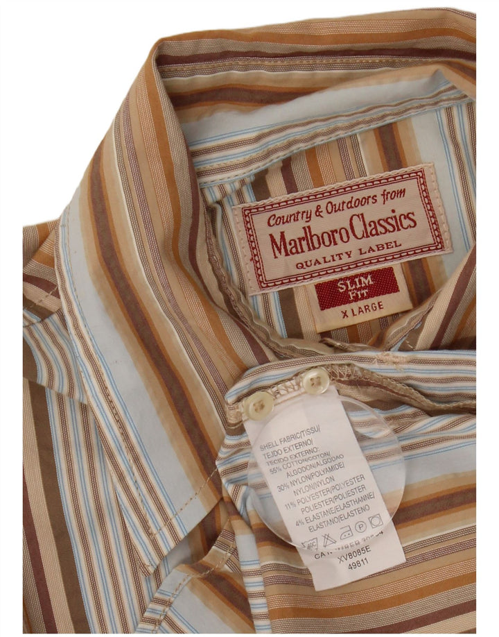 Cămașă Slim Fit pentru femei MARLBORO CLASSICS UK 18 XL, cu dungi multicolore