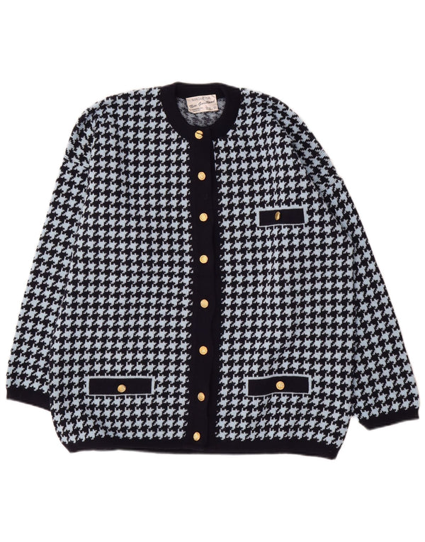Pulover cardigan pentru femei Maglieria UK 16 Lână mare bleumarin cu picior de gală