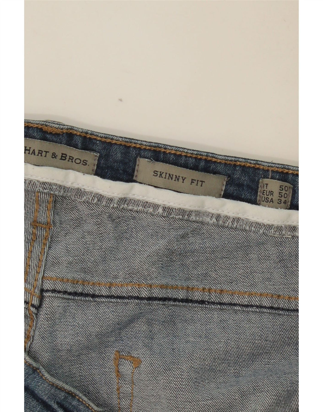 J. HART & BROS Blugi skinny pentru bărbați IT 50 Large W36 L30 Blue Bumbac