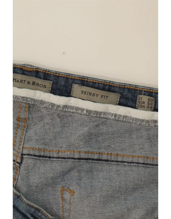 J. HART & BROS Blugi skinny pentru bărbați IT 50 Large W36 L30 Blue Bumbac
