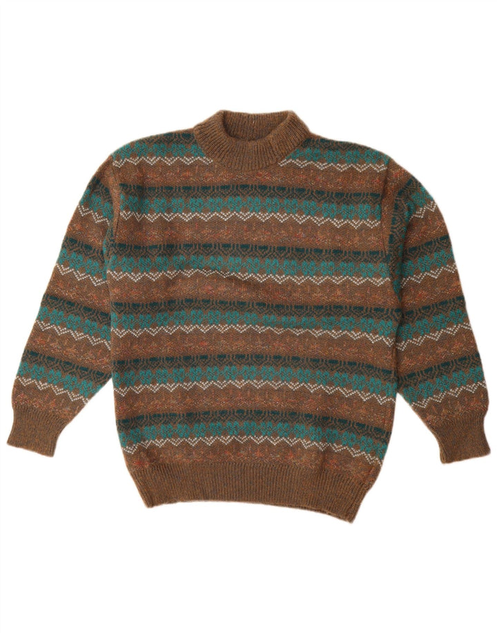 Pulover pentru femei Maglificio cu gât țestoasă IT 44 Maro Mediu Geometric