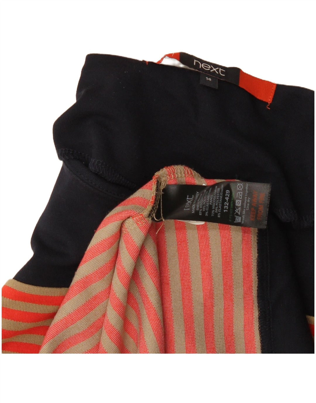 Următorul Rochie tricou pentru femei UK 14 Medium Bleumarin Poliester cu dungi