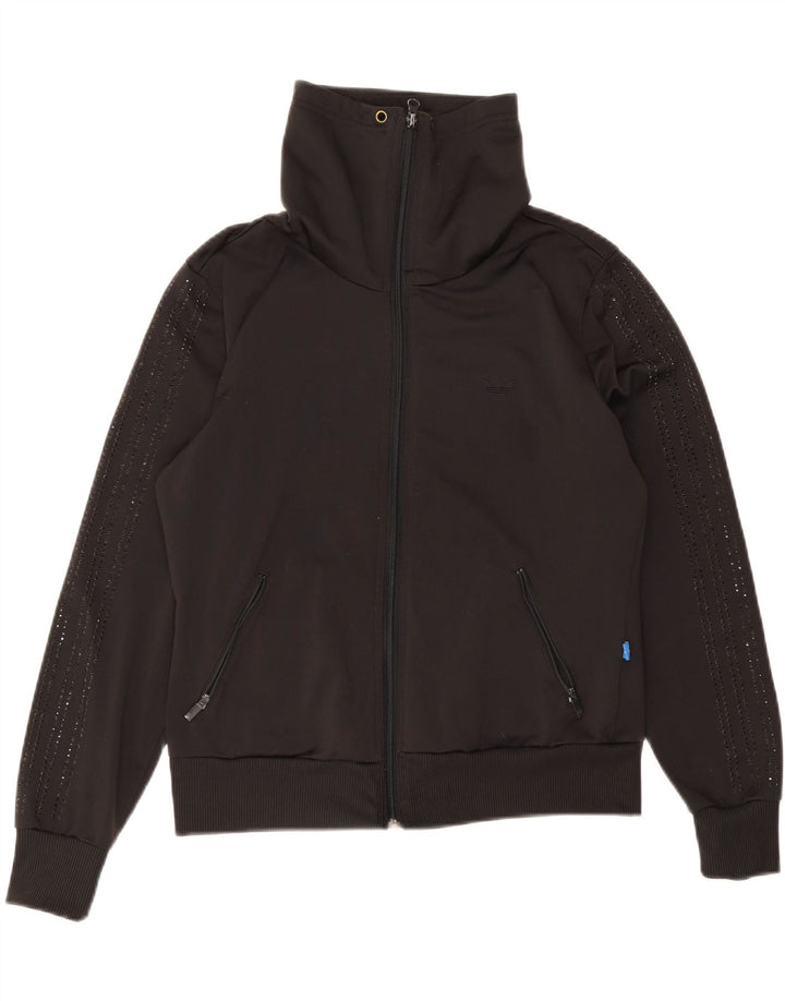 Jachetă de top pentru trening grafic Adidas pentru femei IT 38 XS poliester negru