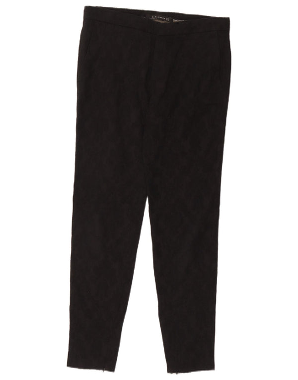 Pantaloni chino slim pentru femei Zara Mici L26 L28 Bumbac Floral Negru