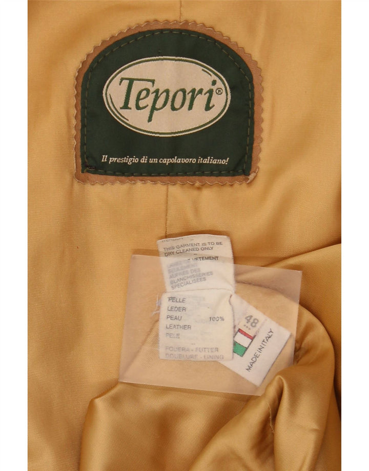 Geacă de piele vintage pentru femei IT 48 XL din piele bej