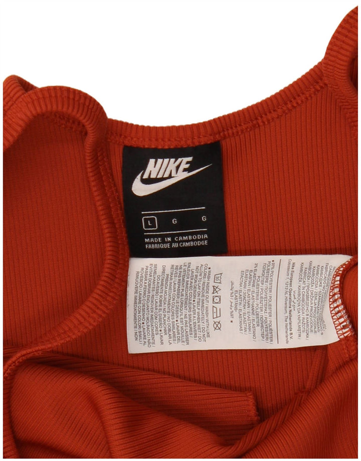 Top crop pentru femei NIKE UK 14, poliester mare maro