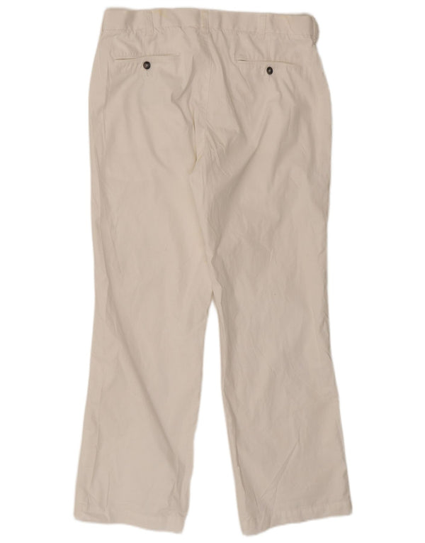 Marks & Spencer Mens Blue Harbour Straight Chino Trousers W36 L31 White