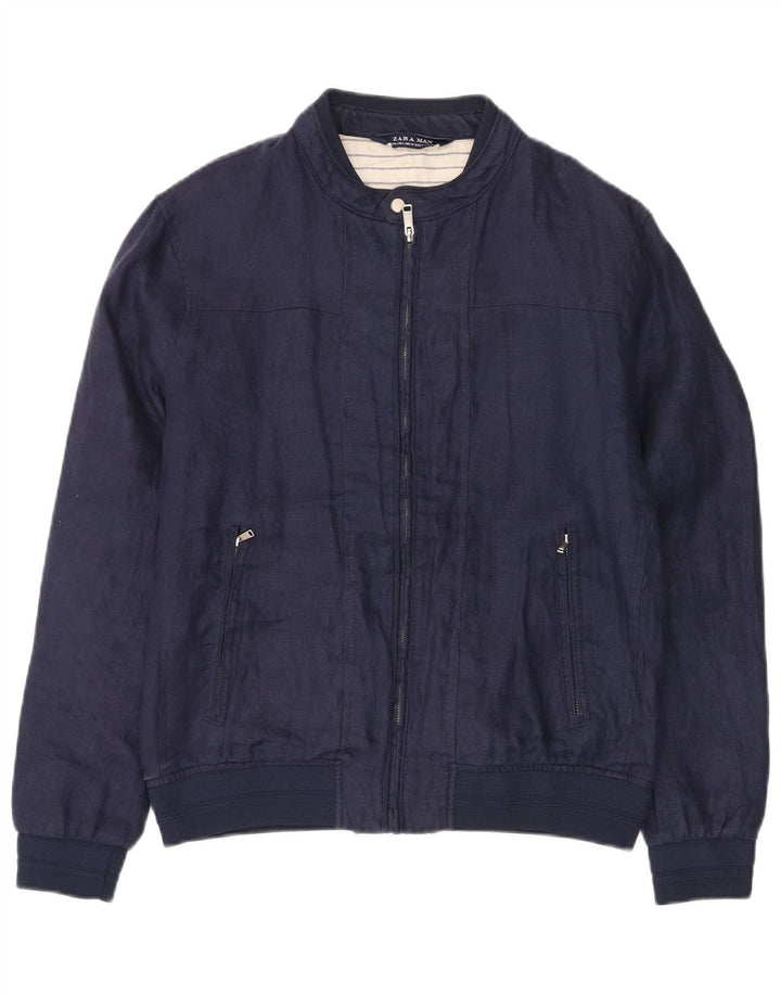 Bomber pentru bărbați Zara UK 40, mare, albastru marin, in