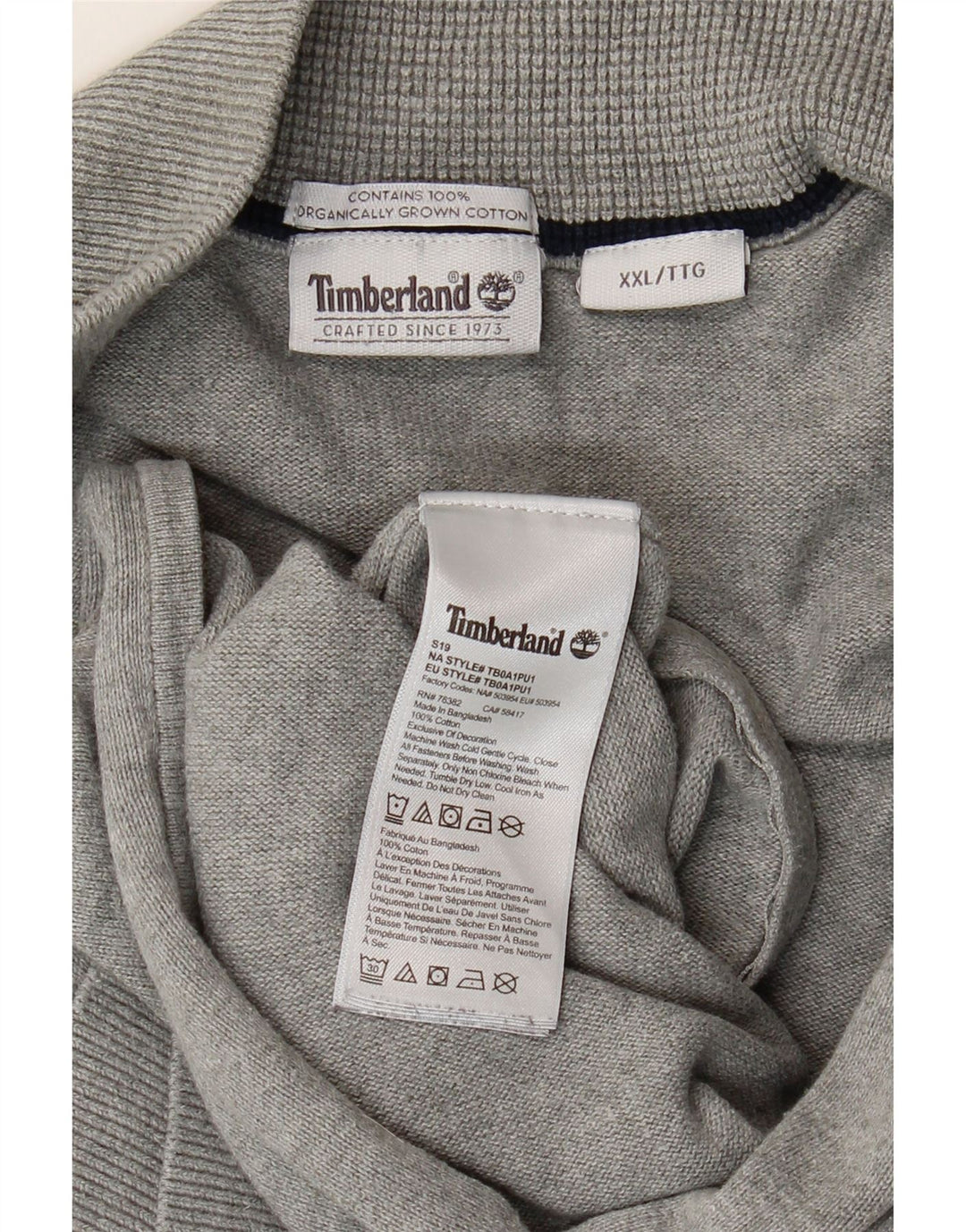 Pulover cardigan pentru bărbați Timberland 2XL bumbac gri
