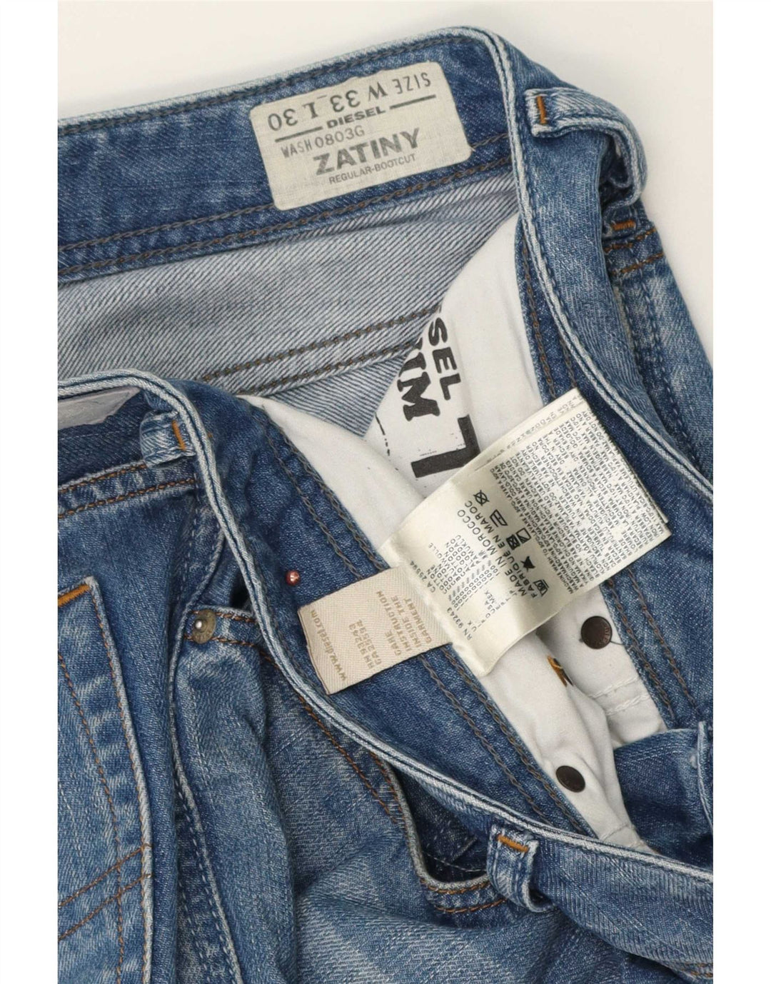 Blugi pentru bărbați Diesel Zatiny, cu tăiere obișnuită, bootcut W33 L30, bumbac albastru