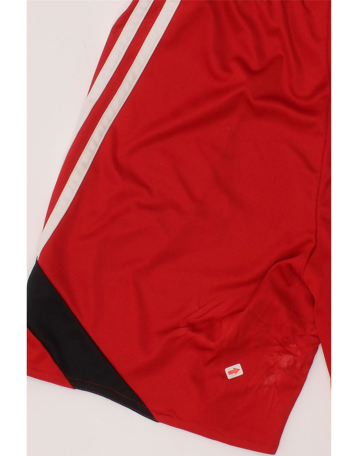 Pantaloni scurți sport Adidas Climalite pentru băieți 9-10 ani, roșu mediu, colorblock
