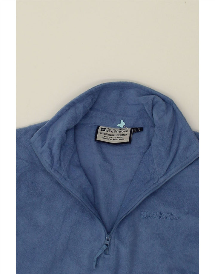 MOUNTAIN WAREHOUSE Womens Zip Neck Fleece Jumper UK 12 Medium Blue Vintage Mountain Warehouse and Second-Hand Mountain Warehouse from Messina Hembry 