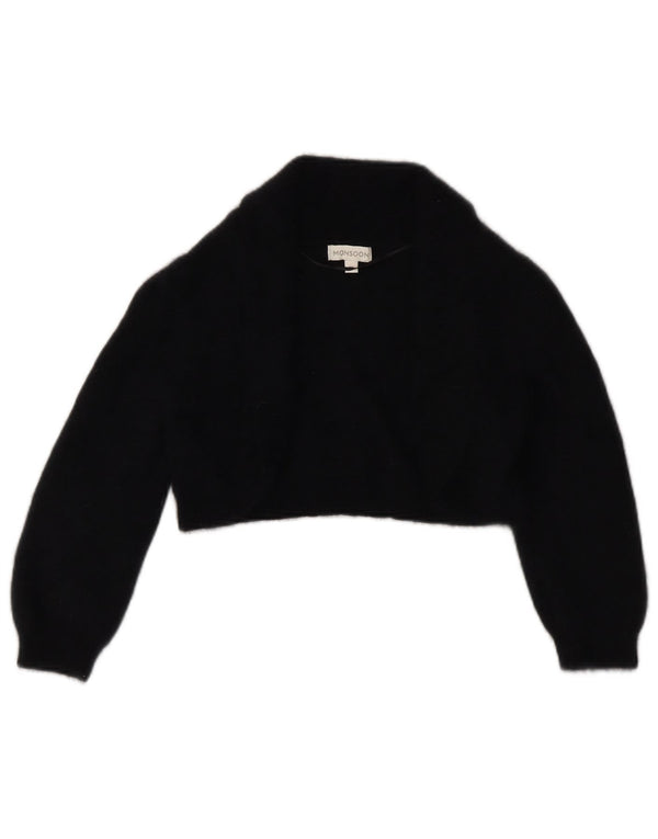 MONSOON Pulover Bolero Cardigan cu mâneci 3/4 pentru femei UK 12 Medium Negru