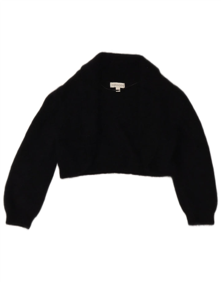 MONSOON Pulover Bolero Cardigan cu mâneci 3/4 pentru femei UK 12 Medium Negru