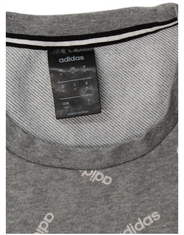 ADIDAS Mens Graphic Sweatshirt Jumper Medium Grey Cotton