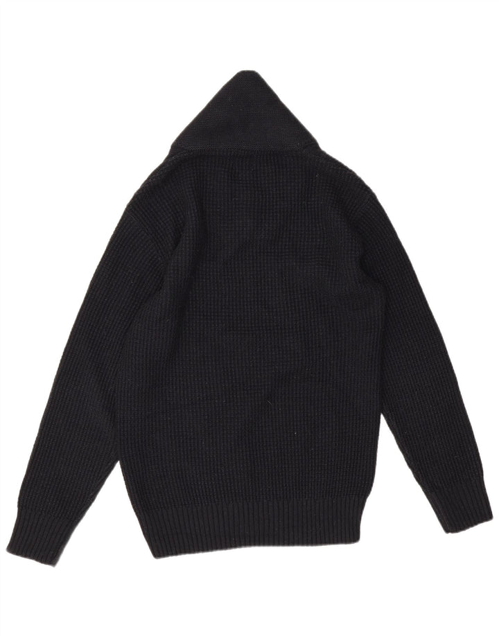 Pulover pentru bărbați Zara cu gât șal, mediu acrilic, negru