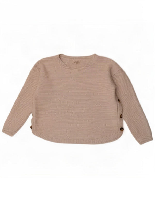 Fat Face Pulover crop pentru femei cu gâtul de barcă UK 10 Small White Viscose