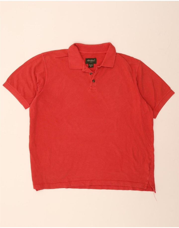 EDDIE BAUER Mens Polo Shirt XL Red Cotton Vintage Eddie Bauer and Second-Hand Eddie Bauer from Messina Hembry 