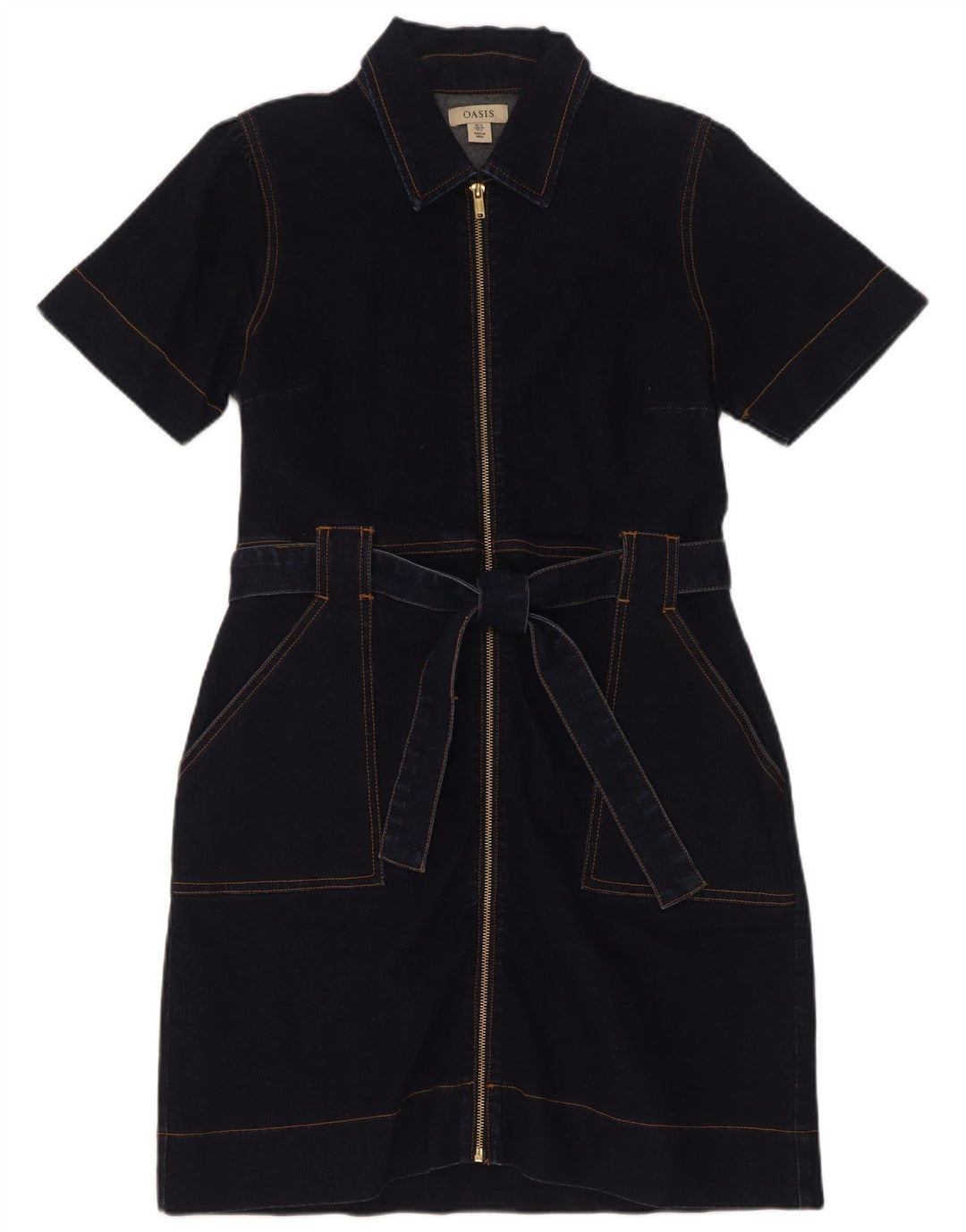 Rochie denim Oasis pentru femei UK 12 Medium Bluemarin Bumbac