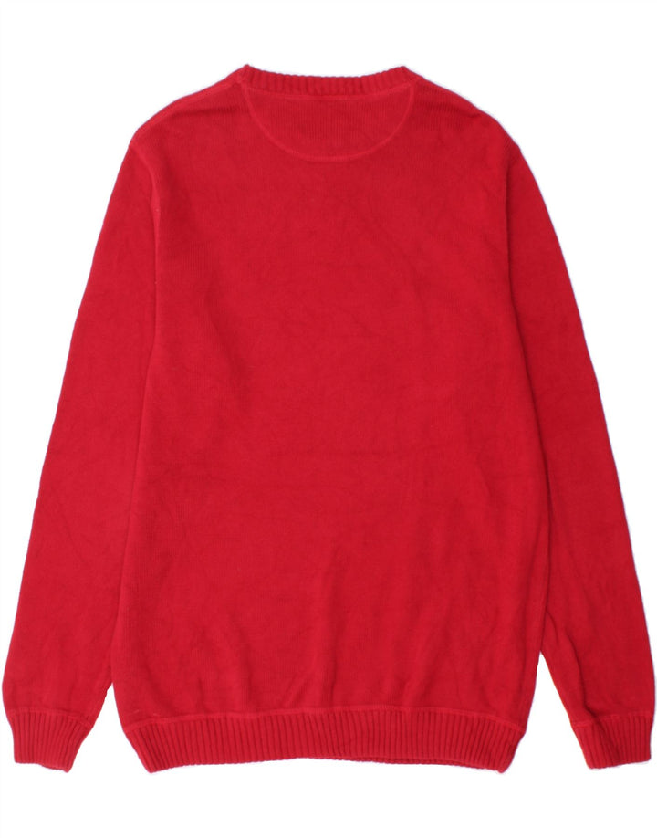 EDDIE BAUER Mens Boat Neck Jumper Sweater Large Red Cotton Vintage Eddie Bauer and Second-Hand Eddie Bauer from Messina Hembry 