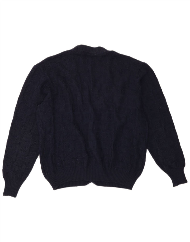 Cardigan Vintage pentru bărbați, lână, albastru, mediu
