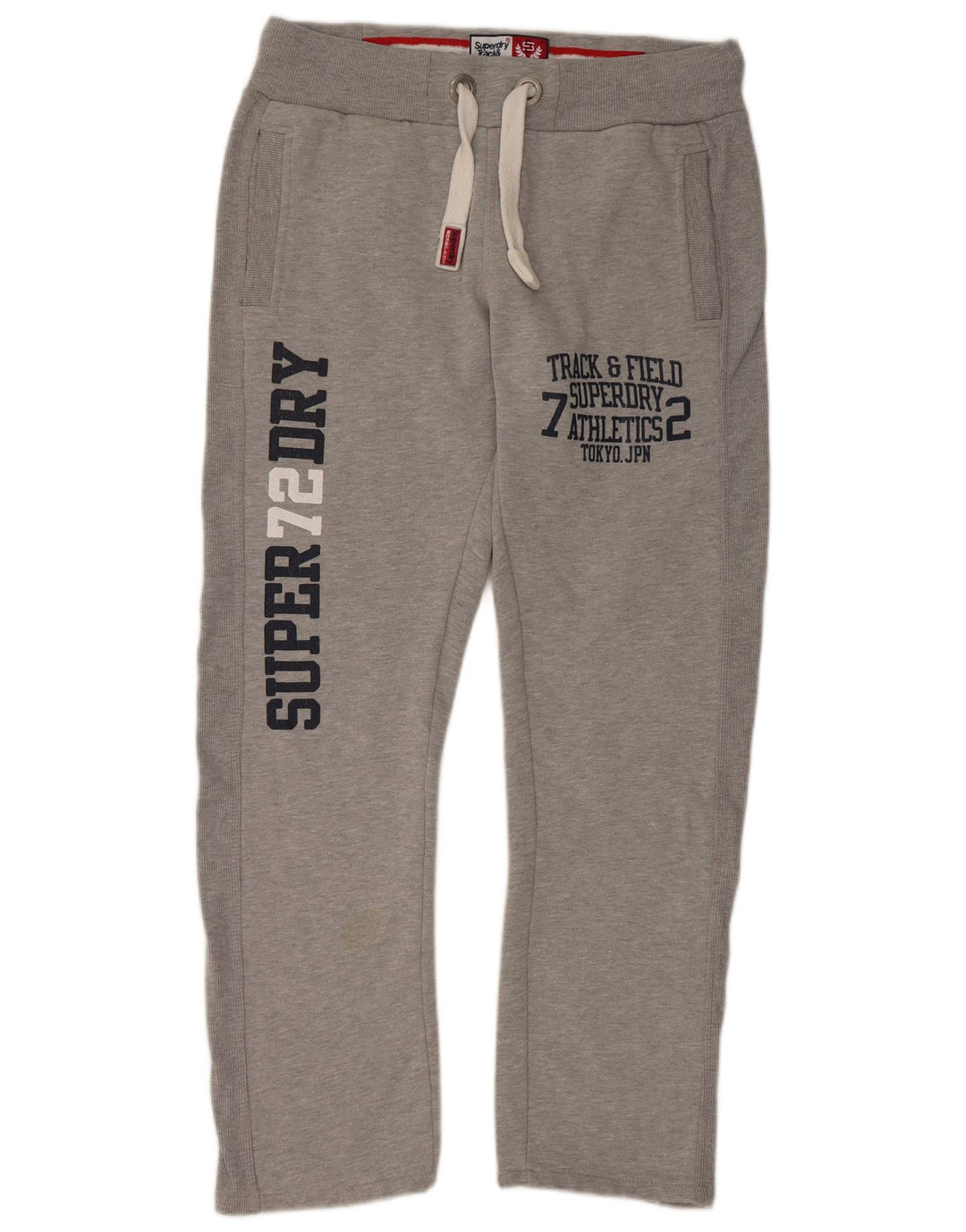 SUPERDRY Pantaloni de trening grafic pentru bărbați, bumbac gri mediu