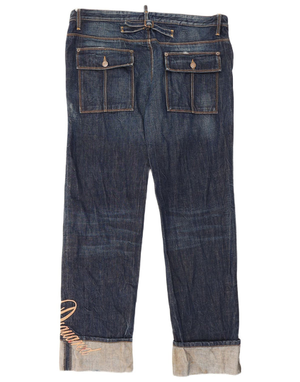 Dsquared2 Blugi Drepți Grafici pentru bărbați IT 52 XL W36 L30 Bumbac bleumarin