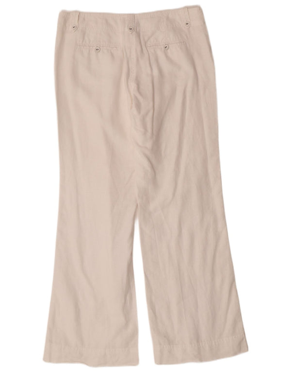 MONSOON Pantaloni chino Bootcut pentru femei UK 12 Medium W32 L31 White Linen