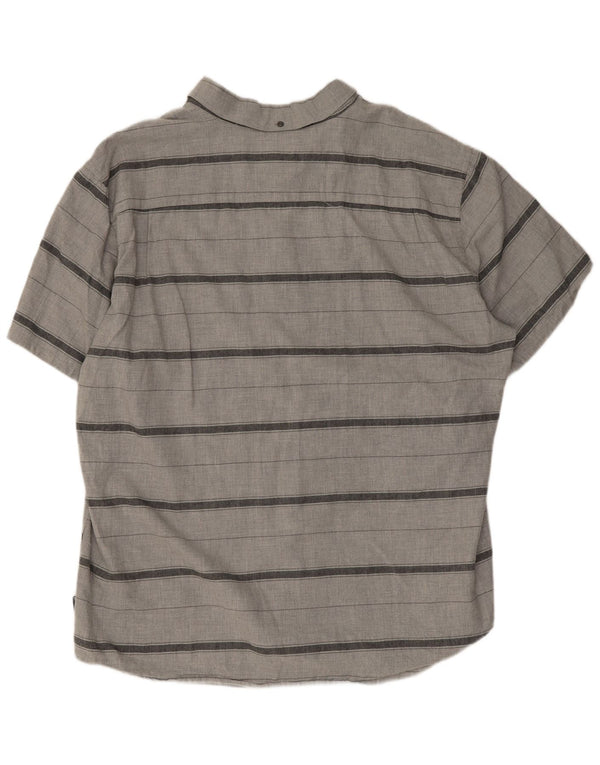 Cămașă cu mânecă scurtă pentru bărbați Hurley, cu ajustare clasică, 2XL, bumbac cu dungi gri