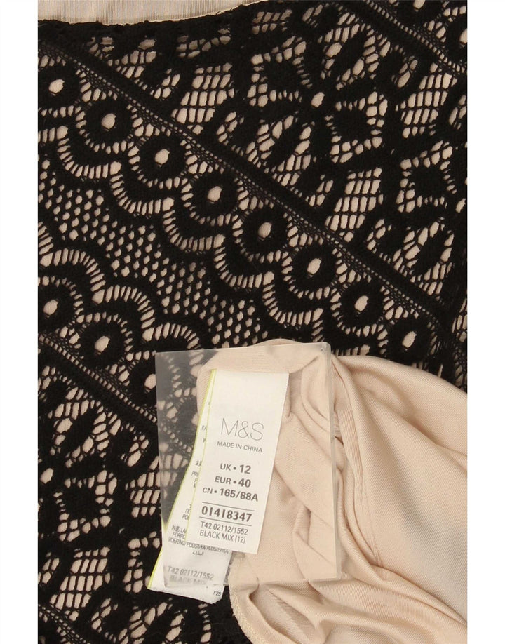 Rochie pentru femei Marks & Spencer din dantela UK 12 Medium Black Floral