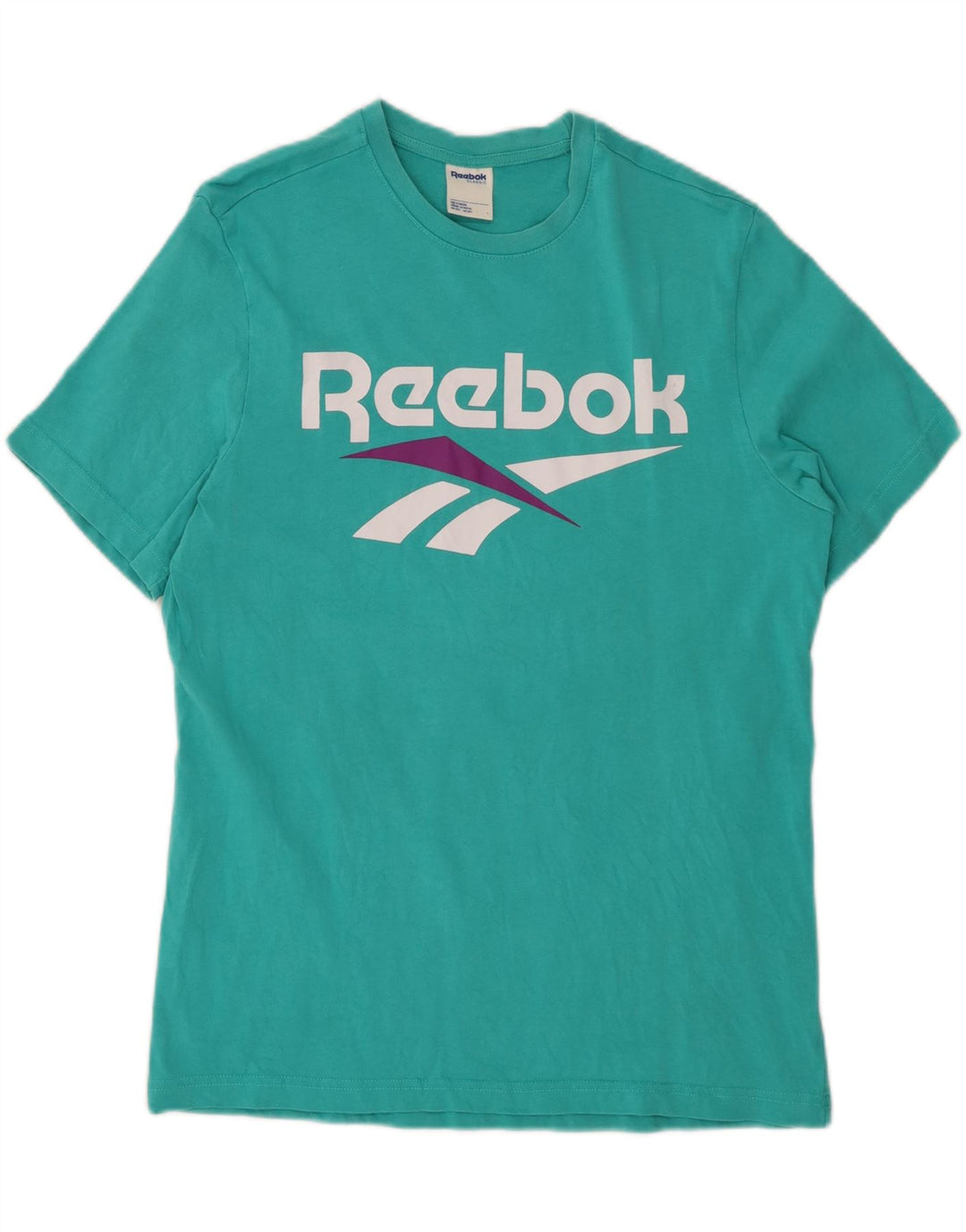 Tricou grafic clasic pentru bărbați REEBOK Top din bumbac turcoaz mediu