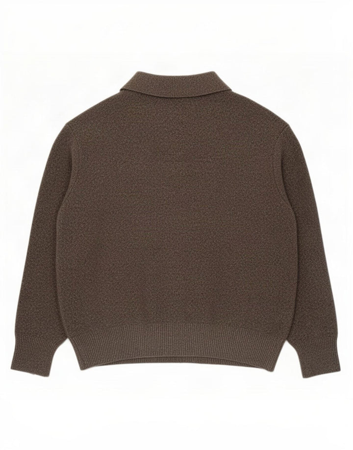 Pulover pentru femei Zara, cu gât polo, UK 16, mare, gri, poliester