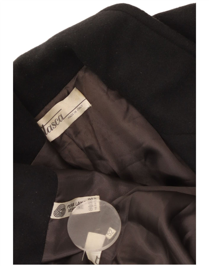 Palton de damă vintage cu piept dublu IT 52 2XL lână virgină gri