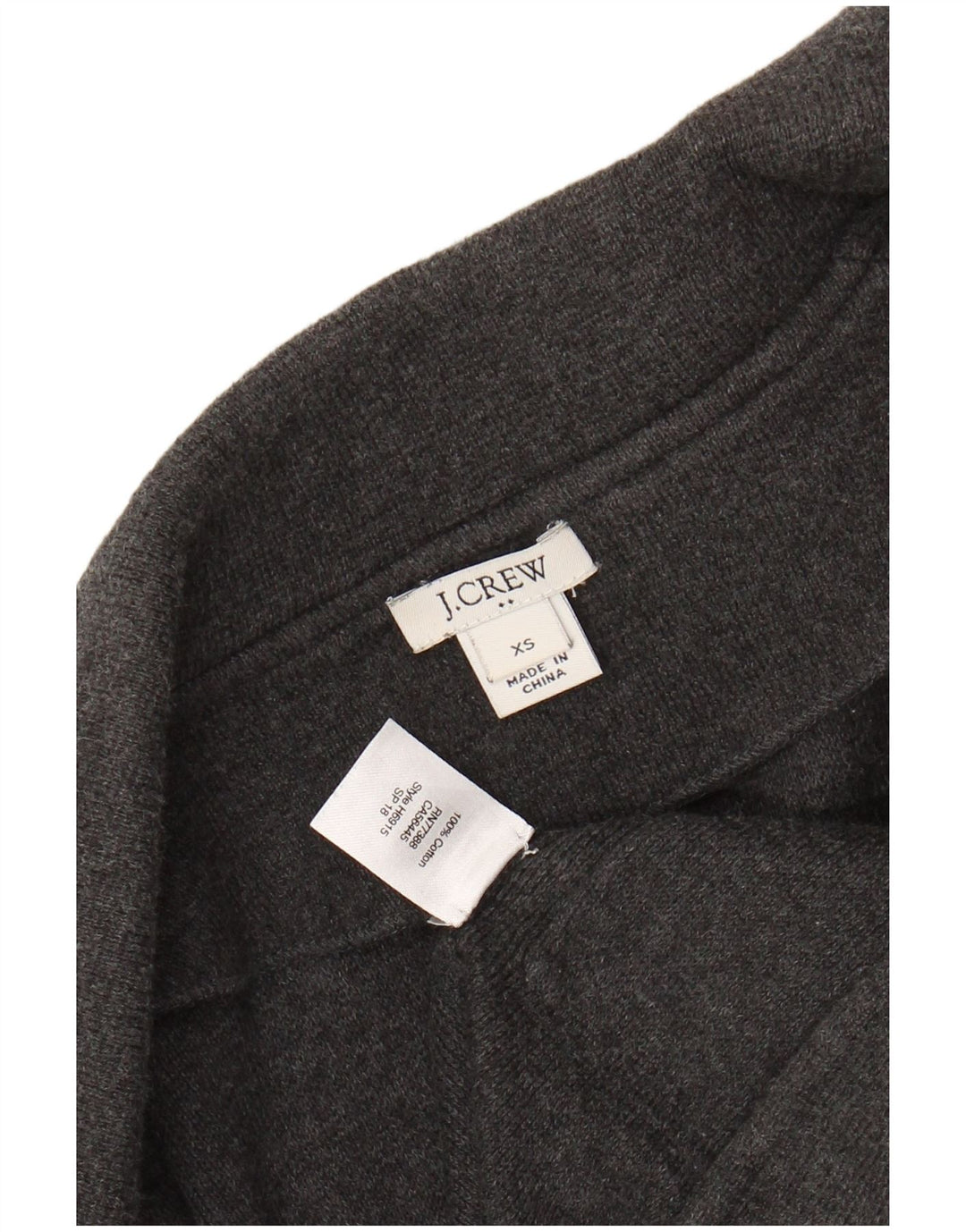 J. CREW Pulover cardigan deschis supradimensionat pentru femei UK 6 XS bumbac gri
